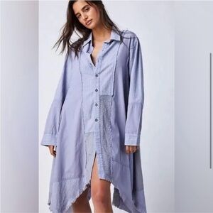 Free People We The Free Remade Dress Shirt Blue Lavender Small NWOT